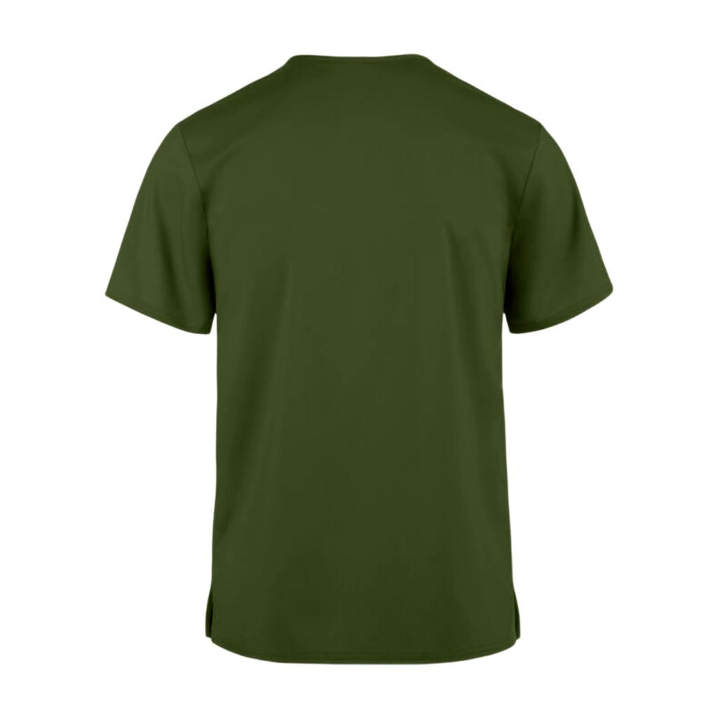 Men's Fashion V-Neck Short Sleeve Work Uniform Top for Caregivers Daily Wear