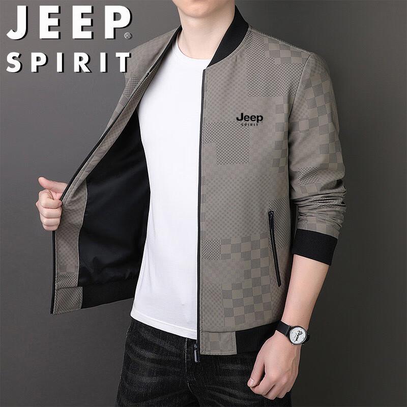

JEEP SPIRIT Men s Spring Autumn Windproof Baseball Collar Casual Jacket 4XL