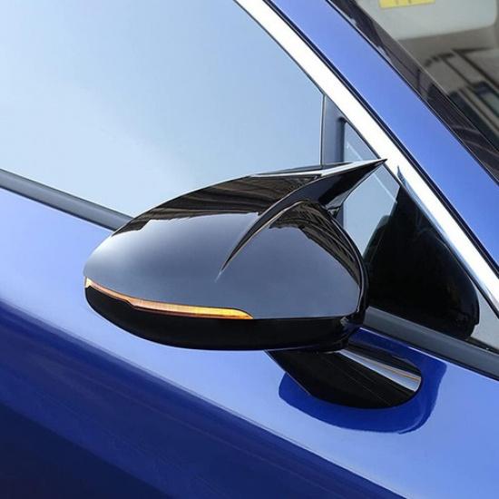 2x M STYLE GLOSS BLACK SIDE VIEW MIRROR COVER ADD ON OVERLAY FOR 2021-23 KIA K5