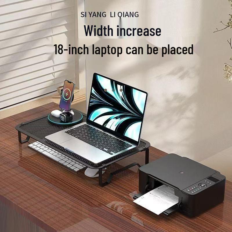 Laptop & Monitor Stand: Durable, Heat-Dissipating, Height-Adjustable, Home Desktop Support.