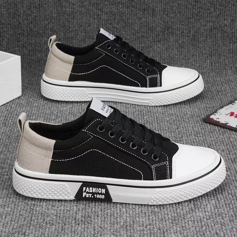 Men's Breathable Fabric Casual Canvas Shoes,Low Top Lace Up Outdoor Sneakers,Fashion Slip On Shoes.