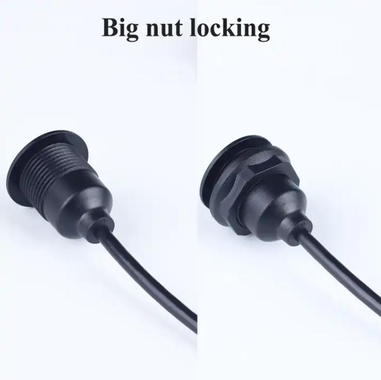 Black Nut Lock Car Accessories Electronics Panel Mount USB Extension Flush Mount Cable for Car with Thread