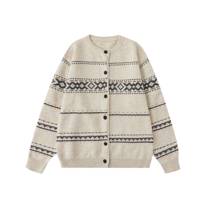 Dream Made Fair Isle Cardigan Sweater for Men, Autumn and Winter Style, Casual Knitwear for Men