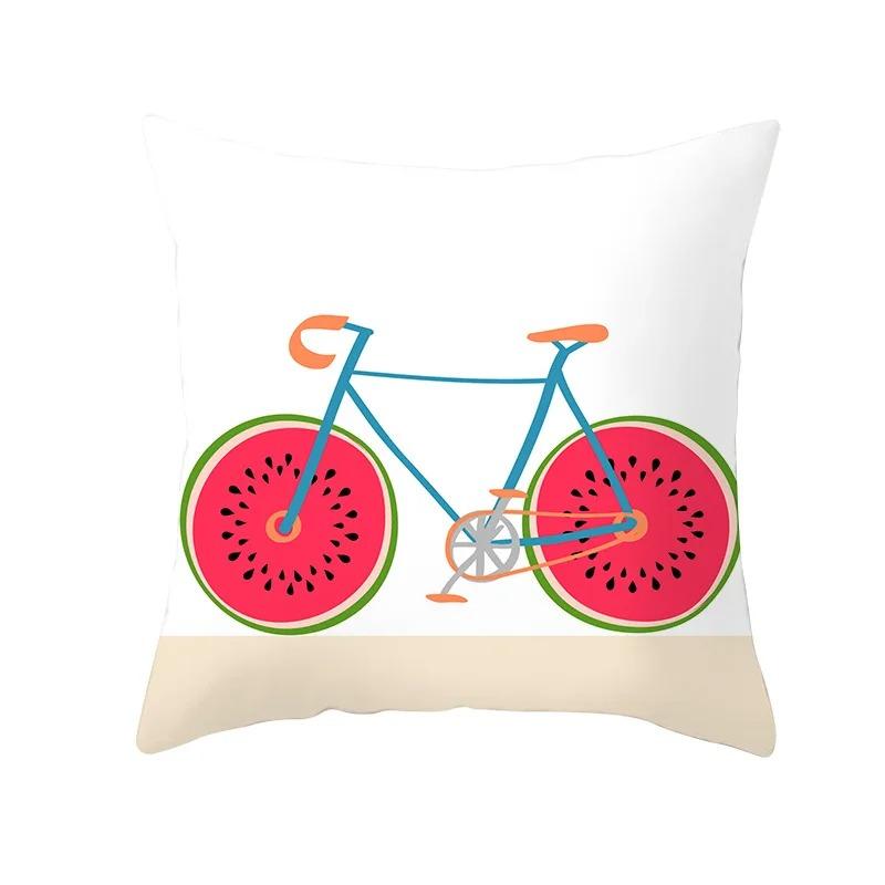 Bicycle Pattern Decorative Pillowcase Living Room Office Decoration Home Pillowcase