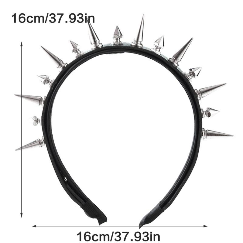 Edgy Spiked PU Headbands Unisex Punk Rock Hair Accessory For Concerts Daily Outfits