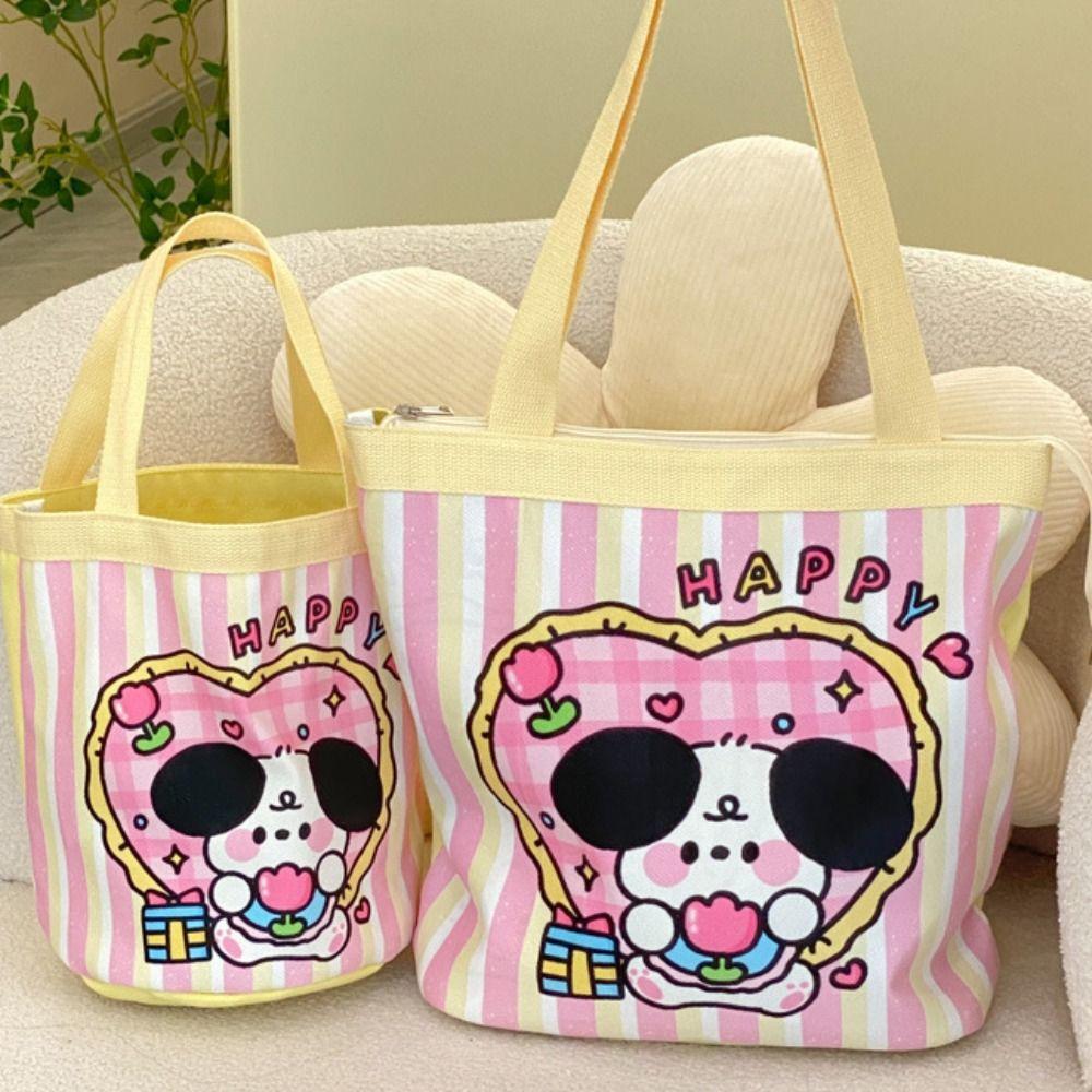 

Mummy Bag Cartoon Handbag Print Stitch Tote Bag Japanese Dog Canvas Bag Outdoor style7