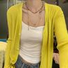Women's Ice Silk Knit Cardigan - Short Style for Spring & Summer