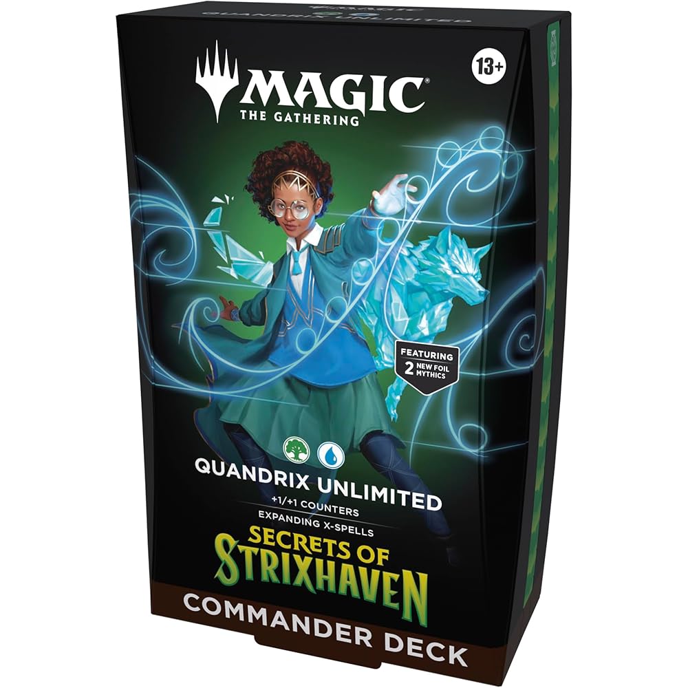 Magic: The Gathering Strixhaven Commander Deck Quandrix 100 Cards Deck Box and Accessories