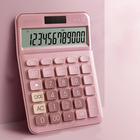 Mechanical Calculator 12 Digit Large LCD Display Big Buttons Easy To Press Compact Size Portable Colorful Calculator