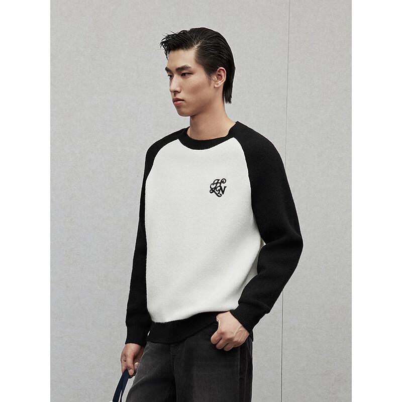 GXG Men's Colorblock Letter Pullover Sweater