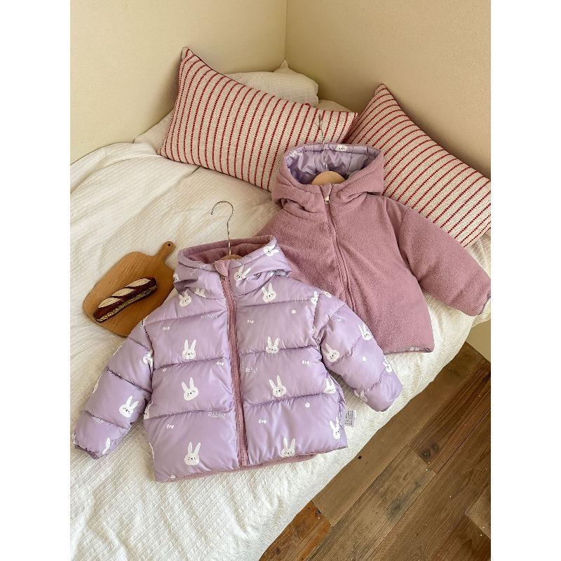 Autumn and Winter Double-sided Down Cotton Jacket, Children's Thick and Plush Children's Clothing, Short Jacket, Jacket