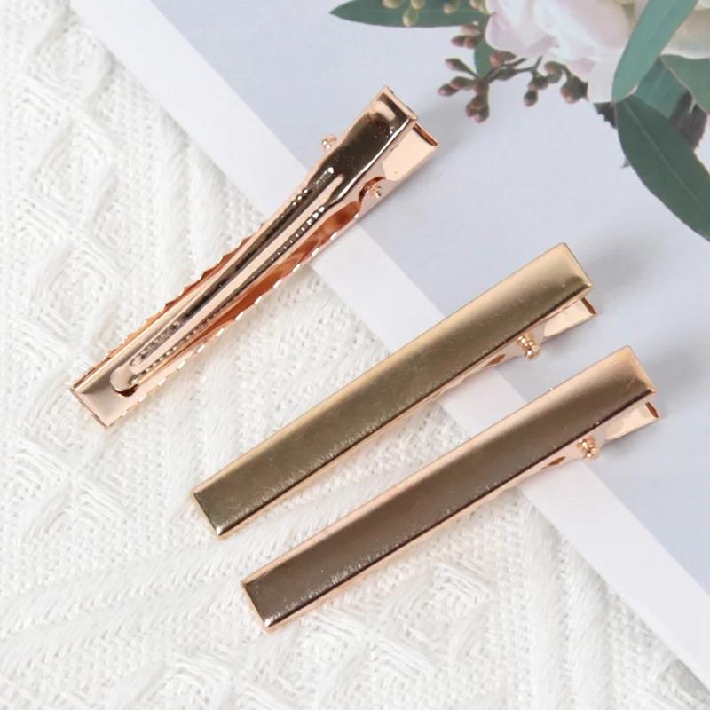50Pcs Hair Alligator Metal Hair Clips Duckbill Blank Setting Base DIY Hairpins Barrette Ornament Hair Styling Tool Accessories