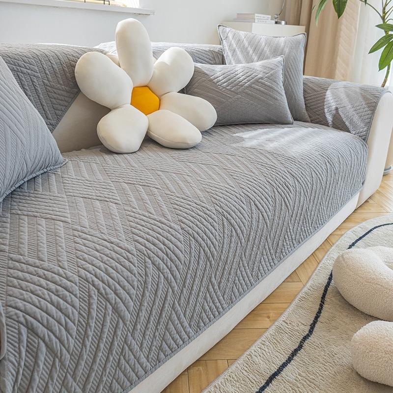 New Water Washed Cotton Sofa Mat Non Slip Living Room Decoration Universal Backrest Cover Cloth Modern Minimalist Thickened Dustproof Jacquard Towel