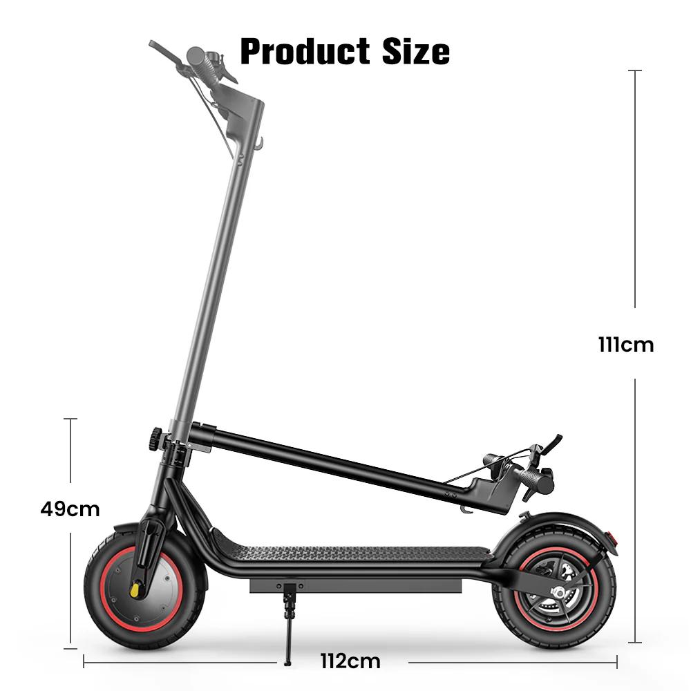 iScooter W6 10-inch Electric Scooter, 500W Front Drive, 25-30km Range, Air-Filled Tires, Rear Disc Brake, App Support for Urban Commute