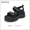 Daphne Women's Thick-Soled Sports Sandals with Rhinestones and Velcro Closure