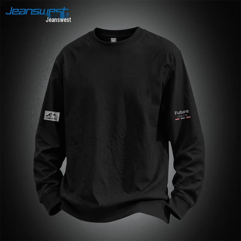 Jeanswest Men's American-Style Loose Fit Crewneck Sweatshirt