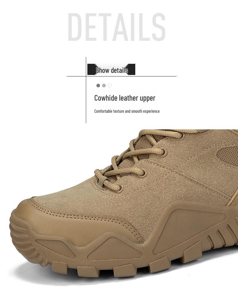 Men's Mid-Calf Tactical Combat Boots for Outdoor Hiking and Mountaineering - Anti-Kick Protection