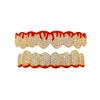 Iced Out Custom Flame Grillz Gold Plated Full Zircon Diamond Hip Hop Body Grillz for Halloween Party