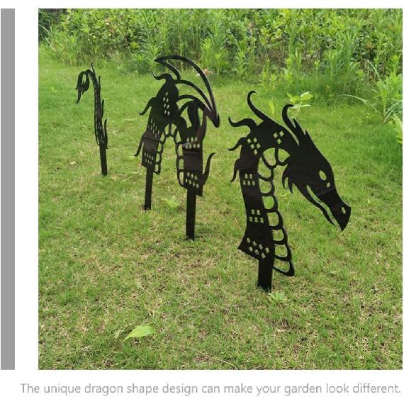 Acrylic Dragon Garden Stakes Set of 3, Decorative Yard Ornaments for Patio, Yard, Walkway, and Garden Decor, 11.41 X 6.29 X 0.19 Inch