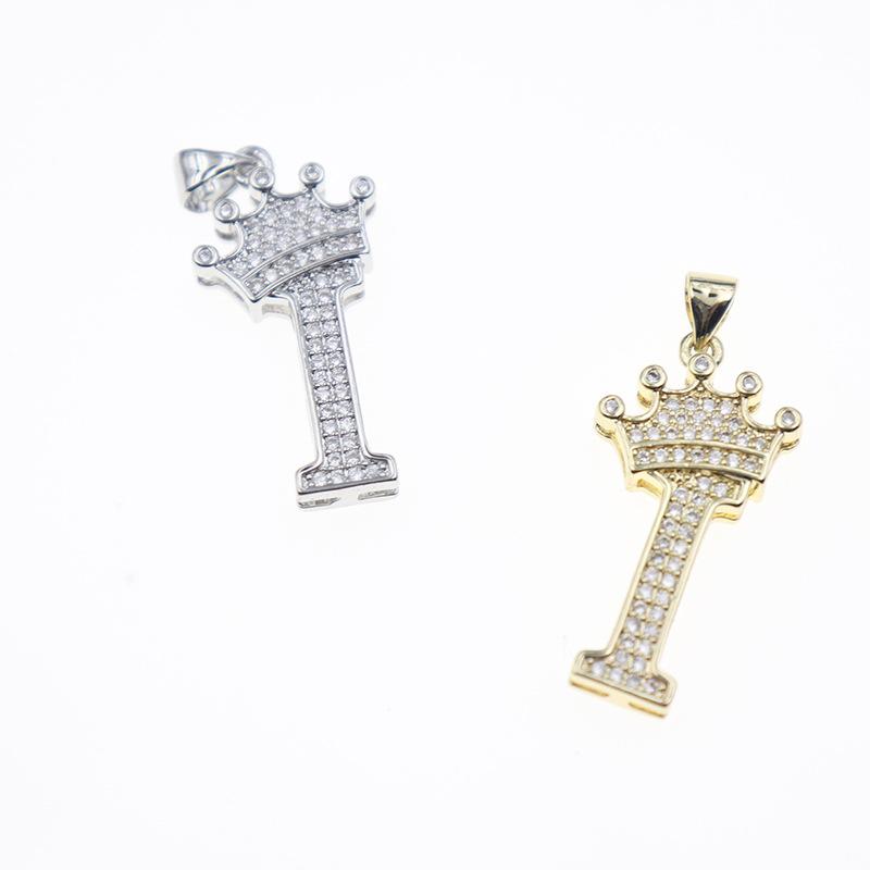 26 English Letters Women'S Letters Crown Pendant Necklace Zircon Pendant Jewelry