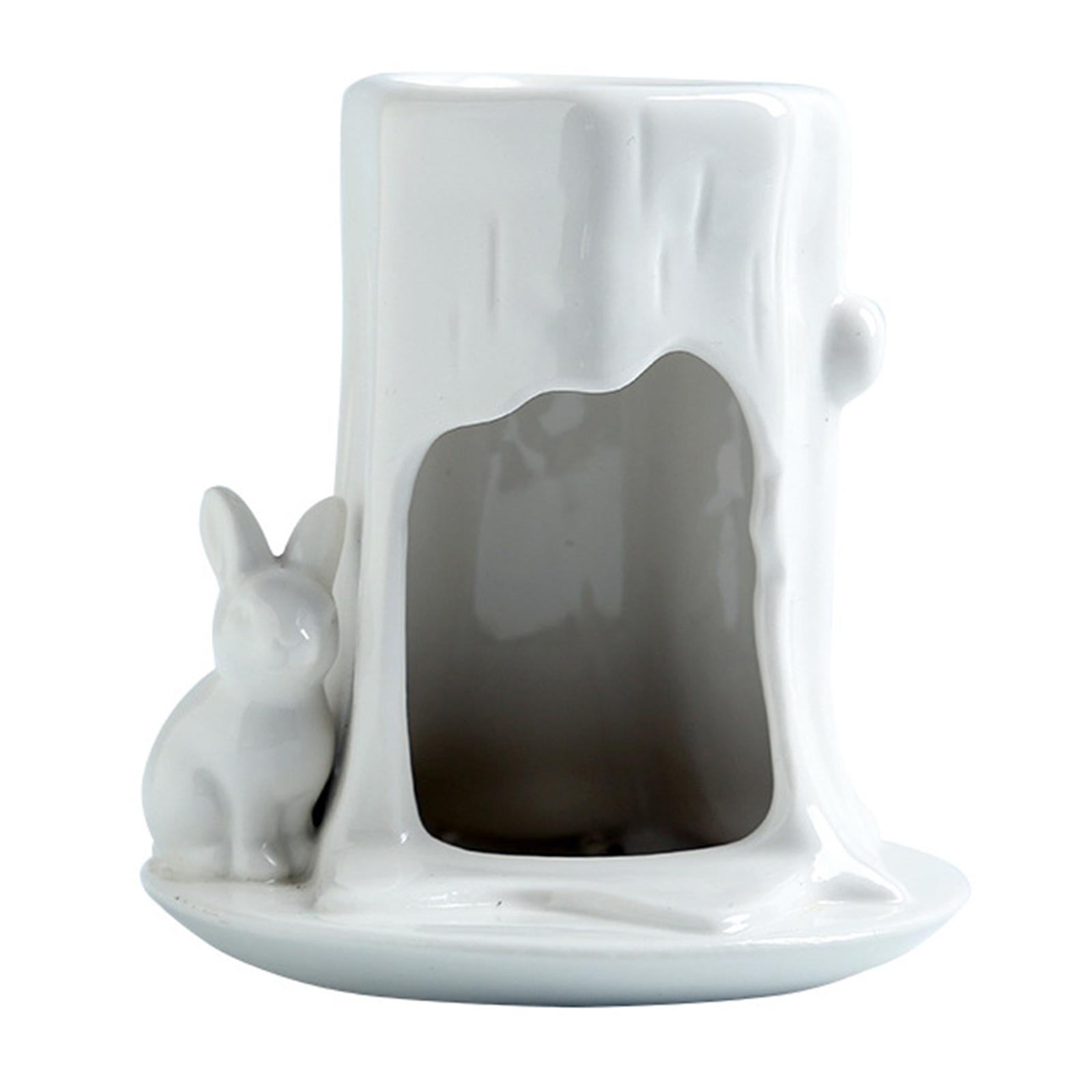 Ceramic Essential Oil Burner Candle Holder Solid Color Aroma Oil Warmer Aroma белый