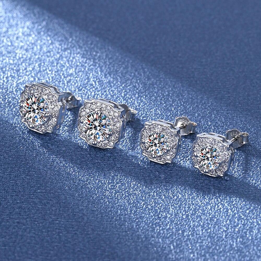 D Culoare 0,5ct Moissanite S925 Cercei de nunta din argint Sterling pentru femeie Fine Pass Diamond Test GRA Bijuterii Cadou