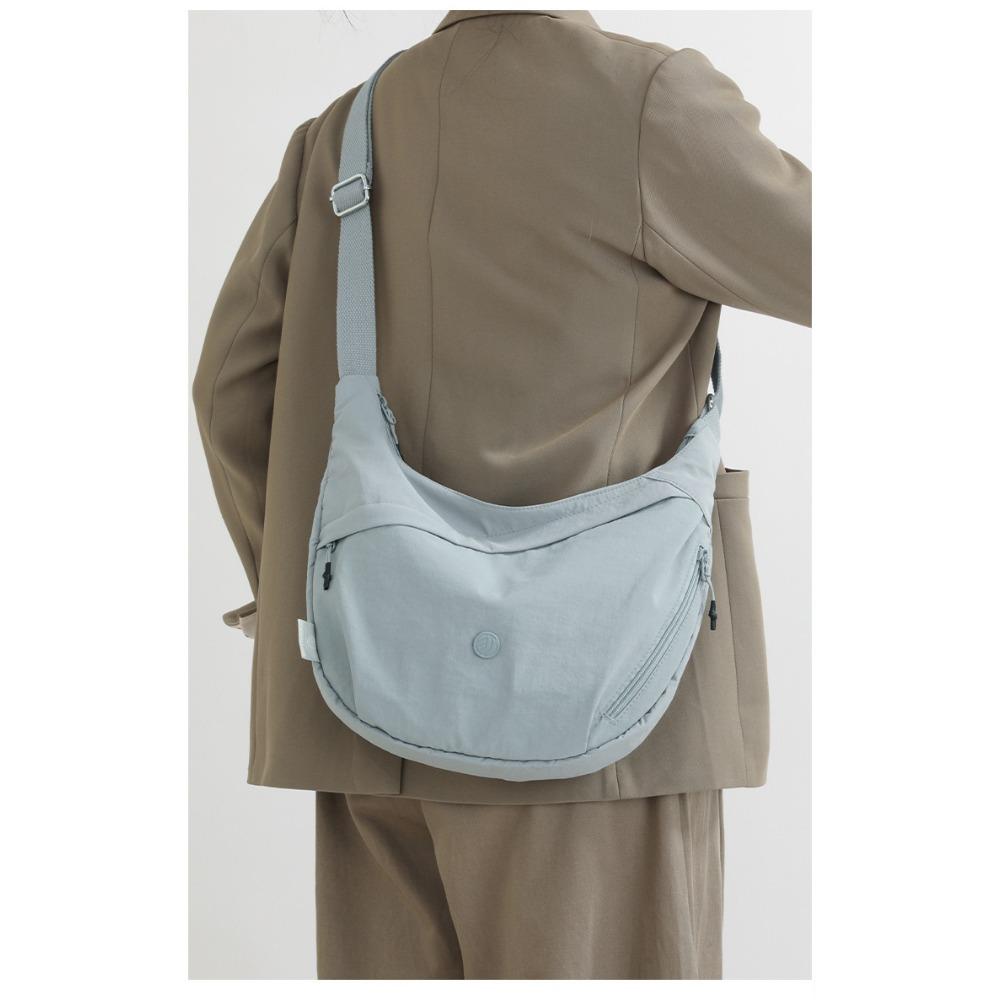 Trendy Solid Color Messenger Bag New Large Capacity Shoulder Bag Casual Dumpling Bag
