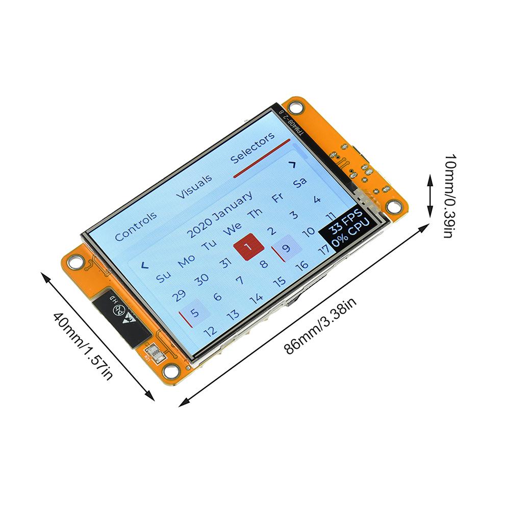 2,8palcová vývojová deska ESP32 kompatibilní s WiFi a Bluetooth, LCD displej s ovladačem ST7789, duální rozhraní Type C + Micro USB