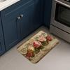 1 Stück Anti-Ermüdungs-Küchenteppiche, Vintage-Blumendruck, wasserdicht, rutschfest, dick gepolstert, Küchenmatte, strapazierfähig, bequeme Stehmatte für die Küche