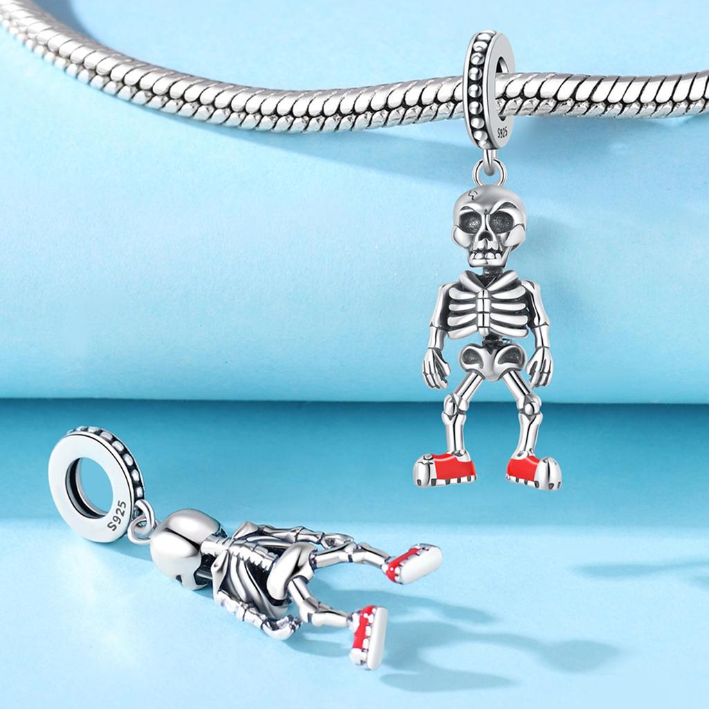 Copper Cool Skeleton Charms Beads Pendant For Jewelry Making For Original Fine Bracelet Necklaces Diy Accessory