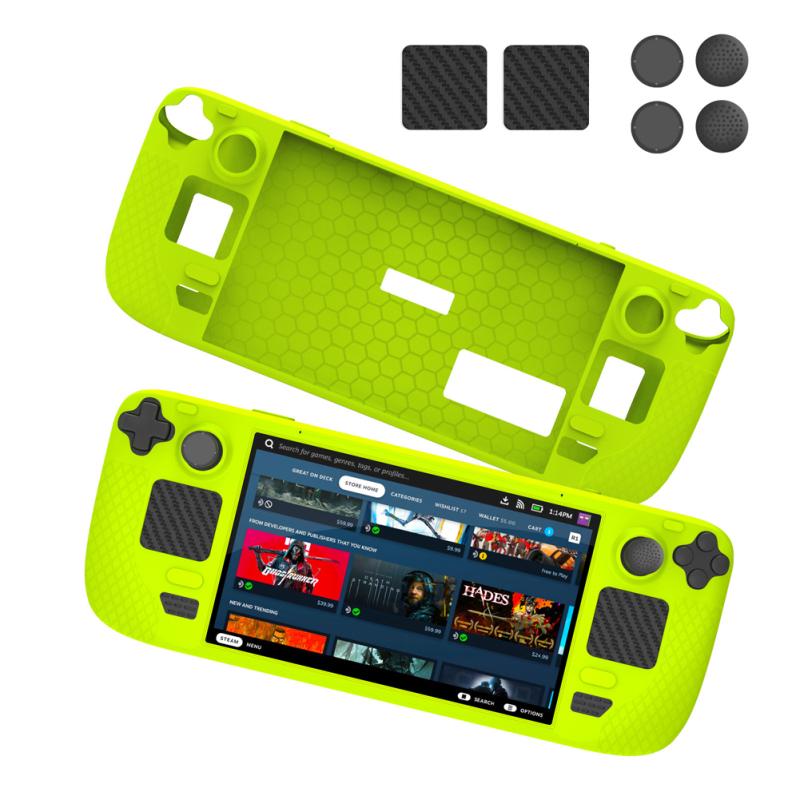 Silicone Case Kit Non-slip Protective Cover With Rocker Cap Touchpad Sticker Compatible For Steam