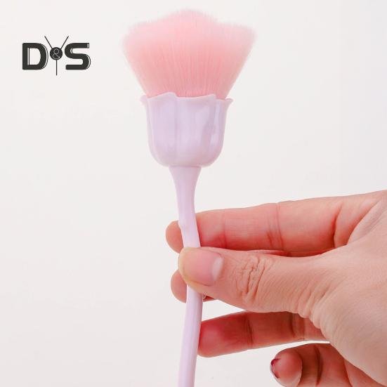 Pensulă Nail Art Peri Moi Mâner Confortabil Pensulă Manichiură Lână Fibră Artificială Formă Floare Roz Pensulă Unghii Instrument Manichiură