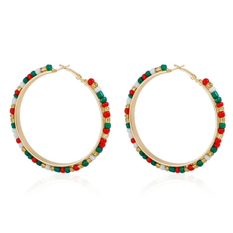 

Festive Multicolor Beaded Earrings Alloy Lightweight Design Perfect For Christmas Celebrations 1