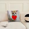 Lustige Katzen-Meme-Kissenhülle Kurzer Plüsch Polyester Kissenbezug Dekor Dekokissenbezug Heimdeko