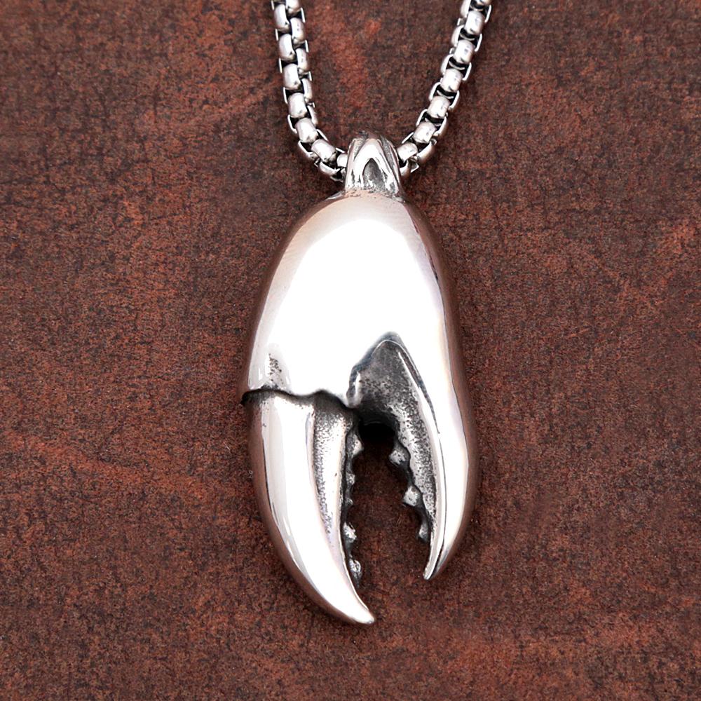 Einfache Krabbenkrallen Halskette Anhänger Für Männer Frauen Mode Hummer Krallen Edelstahl Kette Halskette Punk Hip Schmuck Geschenk