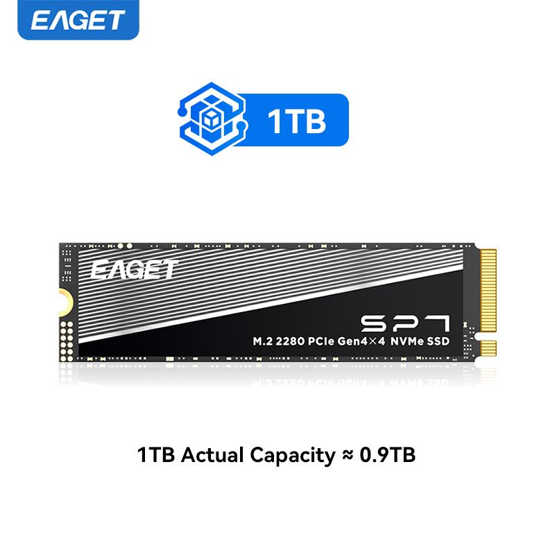 

EAGET PCle Gen4x4 NVMe M.2280 SSD До 7400 МБ/с Высокоскоростной внутренний твердотельный накопитель для ПК, ноутбука и игр, сверхбыстрая передача данных 1TB