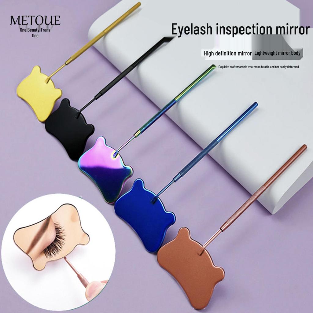 Stainless Steel Cross-Mirror for Makeup and Eyelash Inspection, Ideal for Grafting and Blooming.