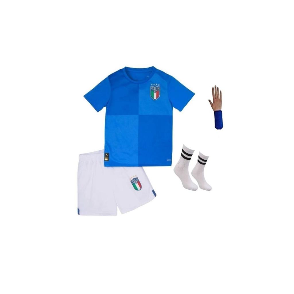 World Cup Italy Blue Kids Football Jersey Set Of 4 Mnb1235