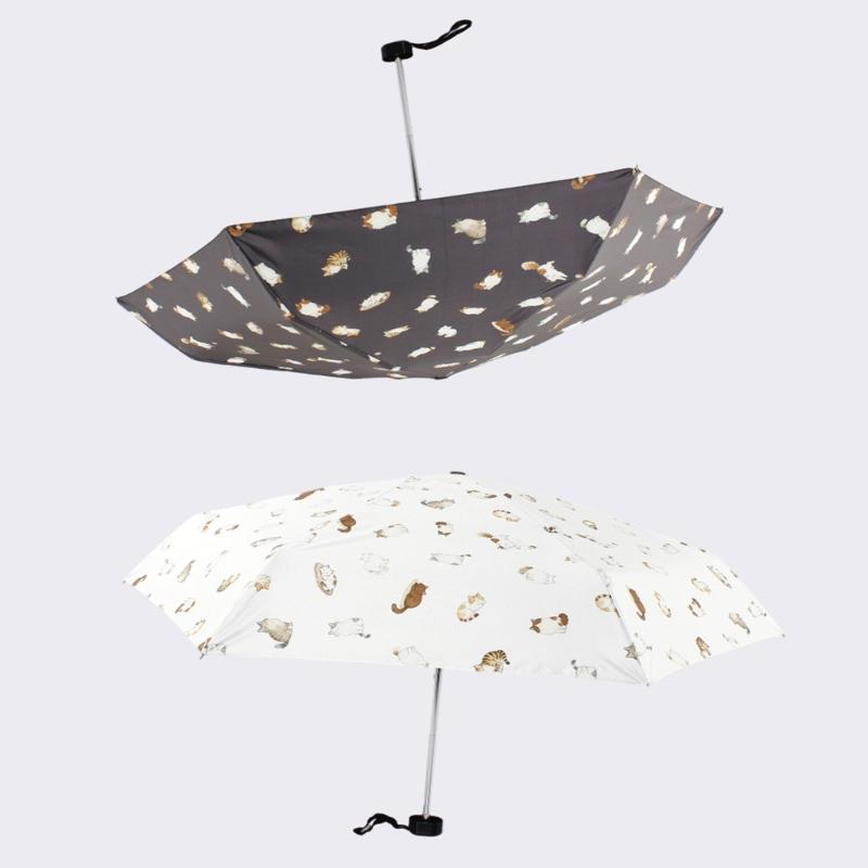 Cartoon Umbrella Adorable Kitten Print For Outdoor Travel And Daily Use Cartoon Kitten Print
