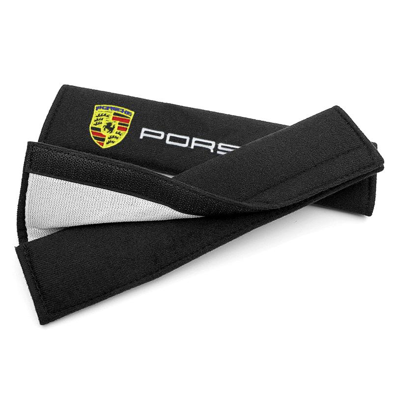 2Pcs Seat Belt Cover Car Cotton Safety Shoulder Protector For Porsche 911 928 944 968 Boxster Cayenne Macan Panamera