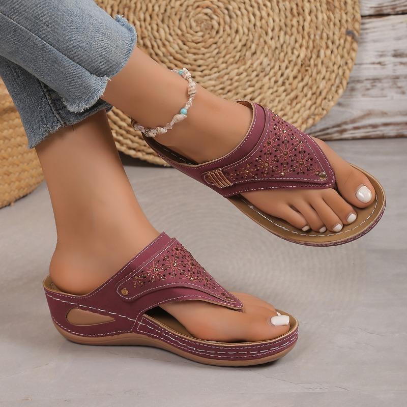 Woman  Non-Slip Soft Platform Shoes Flip Flops Summer Women's Wedge Sandal with Heel 2025 Orthopedic Sandals 43