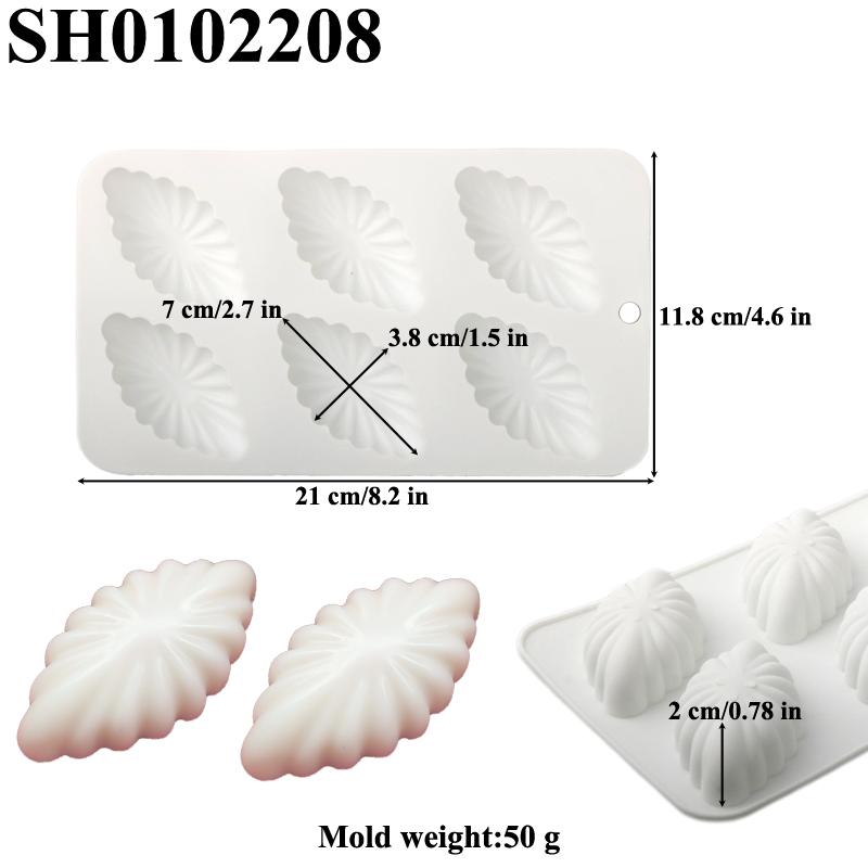 

6 или 8 ячеек 3D Shell Design Формы для пудинга, мусса, десерта Мадлен, шоколада, силиконовые формы для украшения торта Инструменты