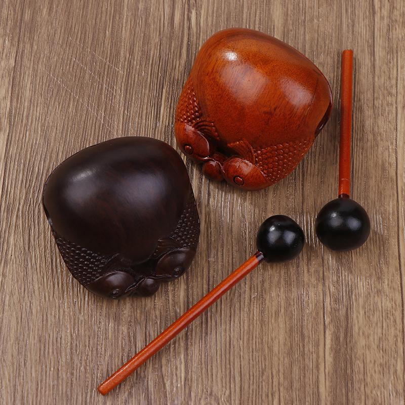 Solid Wood Tone Fish Percussion Instrument - Ideal For Buddhist Decor, Home & Temple Ornament Wooden Fish Musical Ornaments