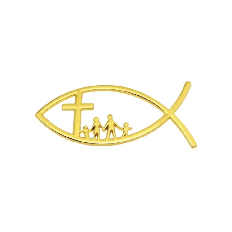 3D Car Fish Decal Sticker Automotive Fish Badge Christian Fish Emblems Sticker for Car Window Bumper