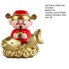 Solar God of Wealth Figurine Golden Red Carp Auto Nodding Fortune God Statue Chinese New Year Spring Festival Desktop Decoration