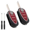 2pcs 3 Buttons Car Remote Key Shell Fob Case Fit for Giulietta 159 GTA Alfa Romeo Mito Wear-resistant Flip Folding Car Key Shell