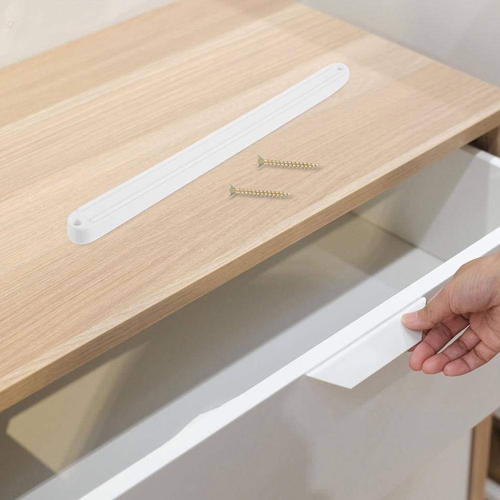  2 Pcs Plastic Drawer Rails Cabinet Slides Dresser Slider Replacement Soft and Furniture White Sliding