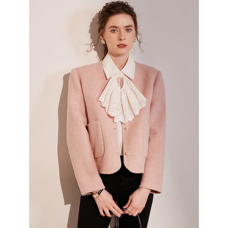 Bailuyu Women's Winter Wool Blend Double-faced Short Coat