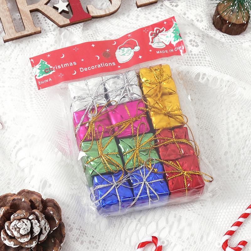 12/24Pcs Mini Christmas Decorations Gift Boxes Hanging Xmas Tree Pendants Foam Present for Home Decor New Year Party Supplies