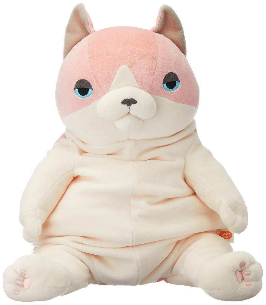 Shinada Global Mochi Series Mochi Neko Pastel Sakura 22 X 22 X 30 Cm Stuffed Cat Animal (L) MONE-0350PS